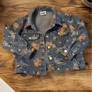 🆕 Bluey 2T toddler baby Kids Denim Jacket Bingo